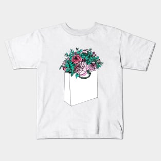 Flower Shopping Bag Kids T-Shirt